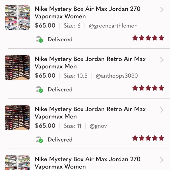 Nike Mystery Box Jordan Retro Air Max Vapormax Men - Picture 5 of 10